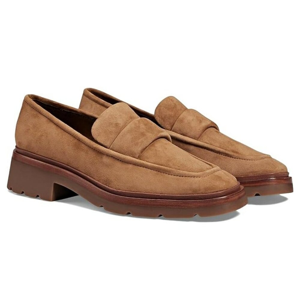 Vince Women's Robin Slip On Loafers Light Fawn Suede Leather Size 9 (MSRP $350)